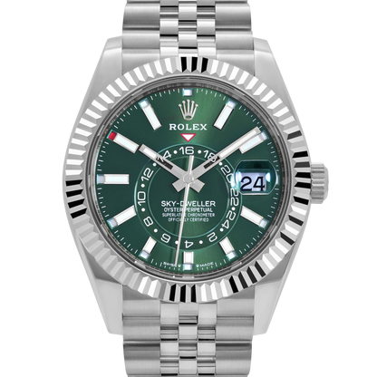 Sky-Dweller Stainless Steel Green Dial Jubilee 336934-0002 New