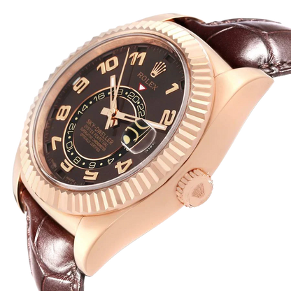 Sky-Dweller 42mm  Everose Chocolate Brown Dial Rose Gold Watch 326135