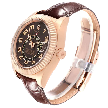 Sky-Dweller 42mm  Everose Chocolate Brown Dial Rose Gold Watch 326135