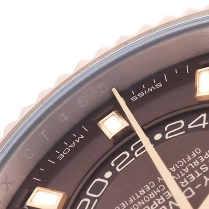 Sky-Dweller 42mm Rose Gold Chocolate Brown Dial Mens Watch 326235