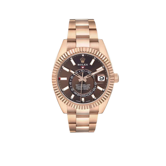 Sky-Dweller 42mm Rose Gold Chocolate Brown Dial Mens Watch 326935