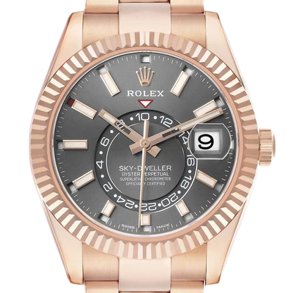 Sky-Dweller 42mm Rose Gold Slate Dial Mens Watch 326935