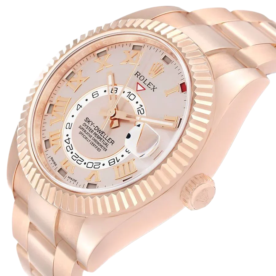 Sky-Dweller 42mm  Rose Gold Sundust Dial Mens Watch 326935