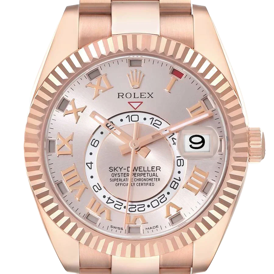 Sky-Dweller 42mm  Rose Gold Sundust Dial Mens Watch 326935