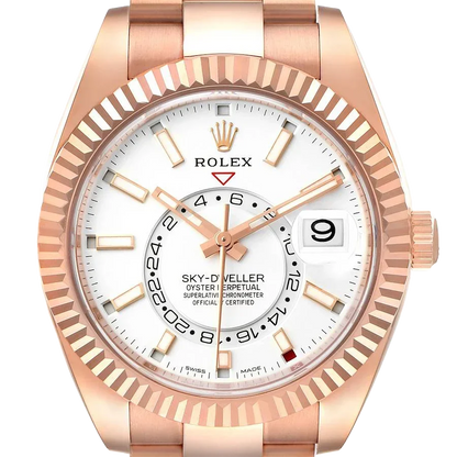 Sky-Dweller 42mm  Rose Gold White Dial Mens Watch 326935
