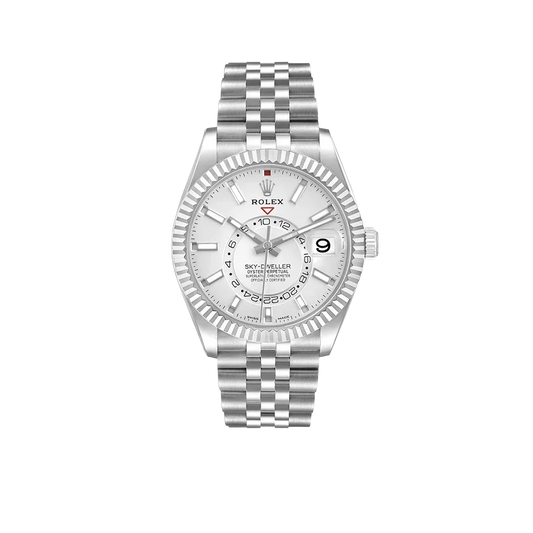 Sky-Dweller 42mm  Silver Dial Steel White Gold Mens Watch 326934