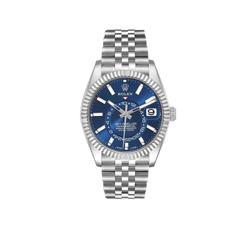 Sky-Dweller 42mm Steel White Gold Blue Dial Mens Watch 326934