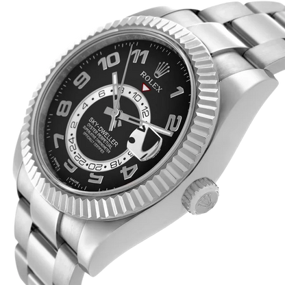 Sky-Dweller 42mm White Gold Black Dial Mens Watch 326939