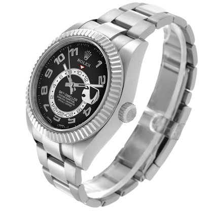 Sky-Dweller 42mm White Gold Black Dial Mens Watch 326939