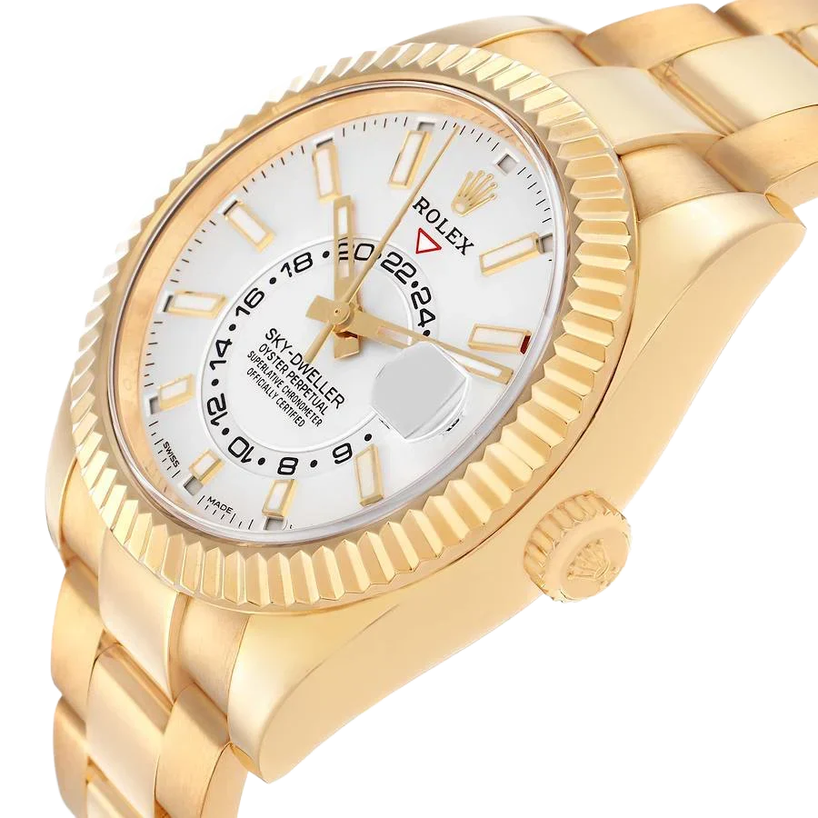 Sky-Dweller 42mm Yellow Gold White Dial Automatic Mens Watch 326938