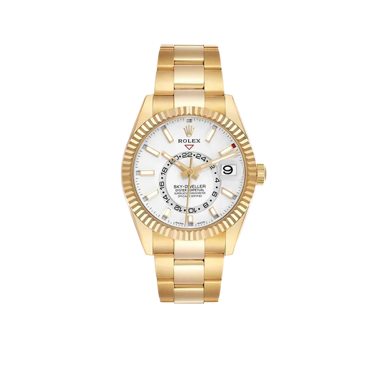 Sky-Dweller 42mm Yellow Gold White Dial Automatic Mens Watch 326938