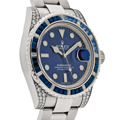 Submariner Date 40mm 116659SABR White Gold Blue Dial Sapphire Diamond Bezel