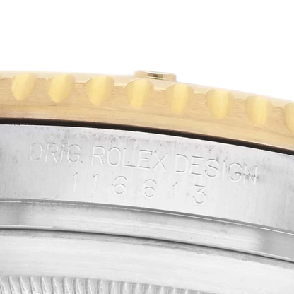 Submariner 40mm Steel Yellow Gold Blue Dial Bezel Mens Watch 116613