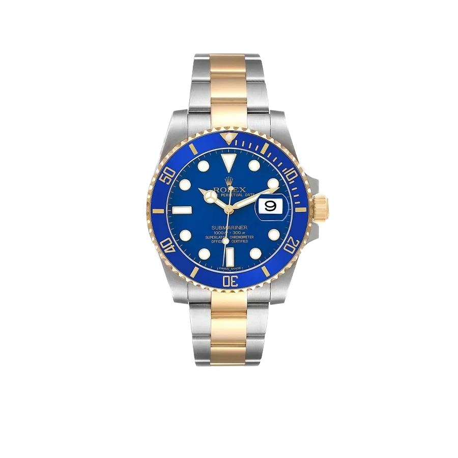 Submariner 40mm Steel Yellow Gold Blue Dial Bezel Mens Watch 116613