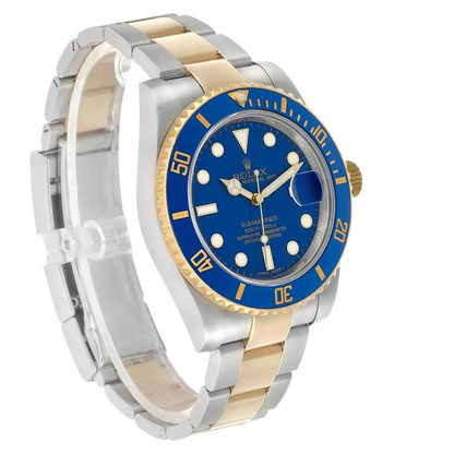Submariner 40mm Steel Yellow Gold Blue Dial Bezel Mens Watch 116613