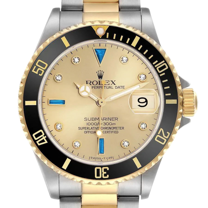 Submariner Steel Yellow Gold 40mmDiamond Serti Mens Watch 16613