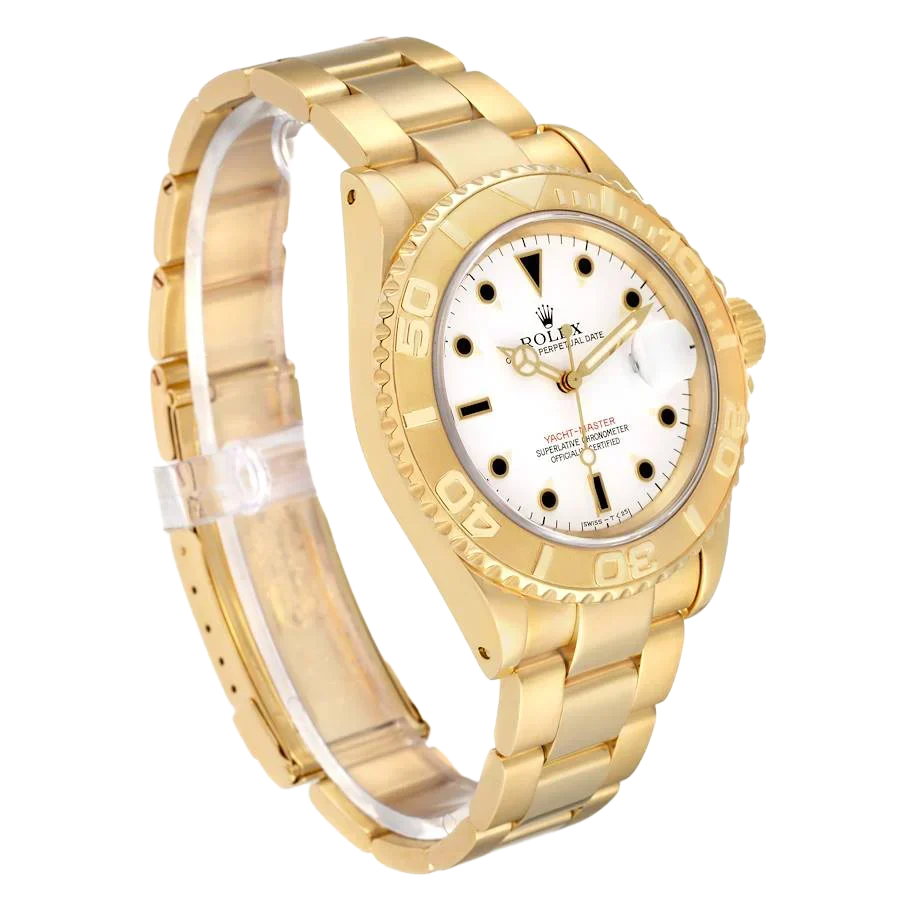 Yachtmaster 40mm Yellow Gold White Dial Mens Watch 16628