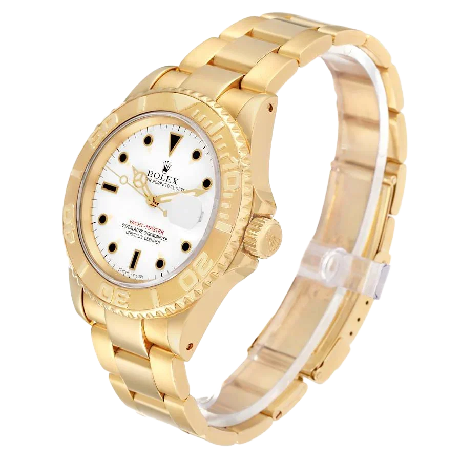 Yachtmaster 40mm Yellow Gold White Dial Mens Watch 16628
