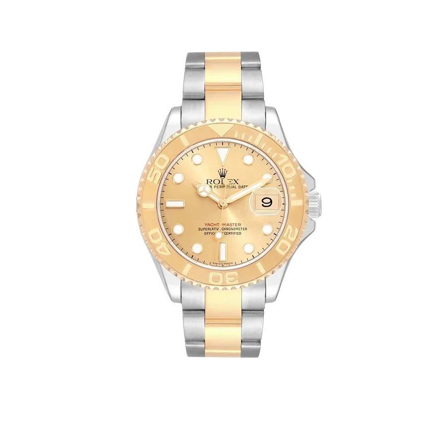 Yachtmaster 40mm Steel Yellow Gold Champagne Dial Mens Watch 16623