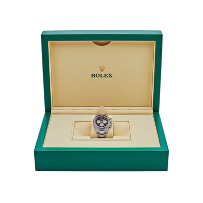Daytona 40mm 116599RBOW Rainbow White Gold Black Dial