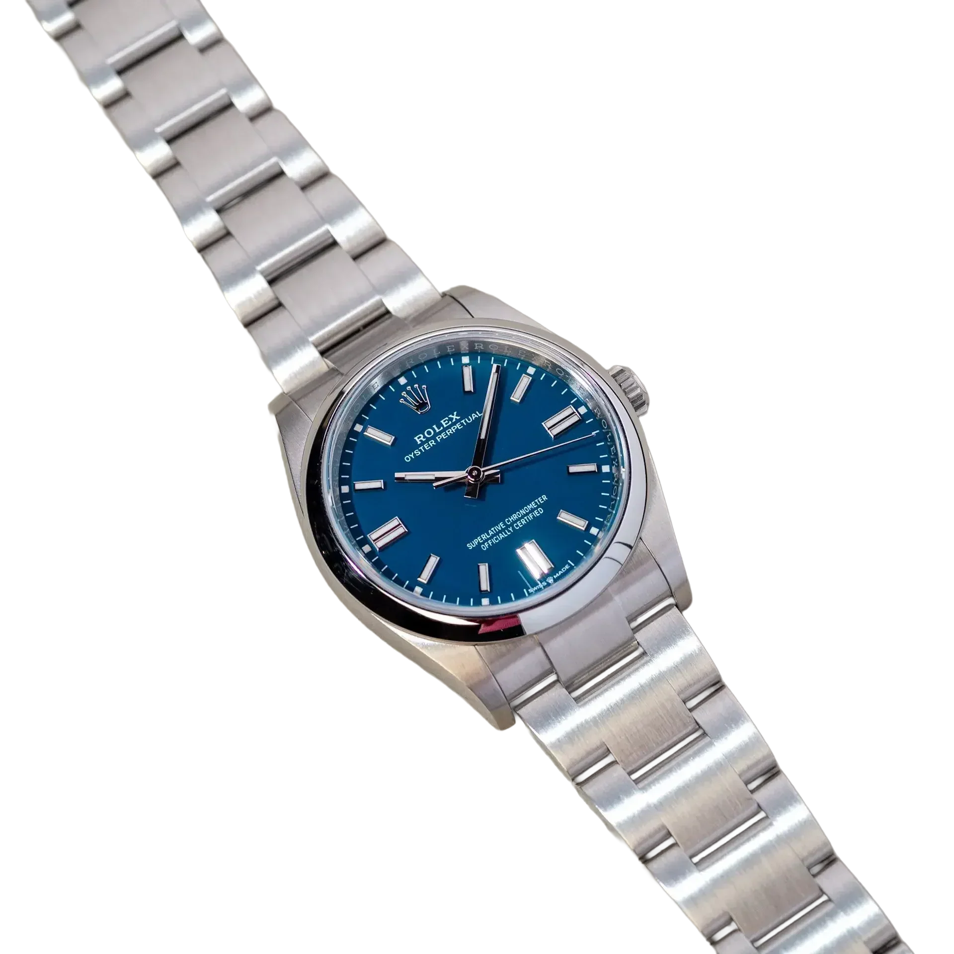 Oyster Perpetual 41mm Stainless Steel Med Blue Dial Men Watch 134300-0009 New 2025