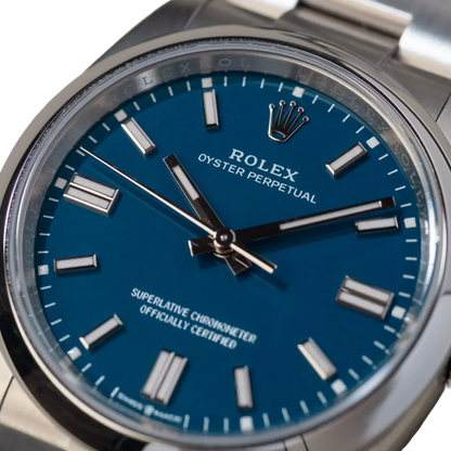 Oyster Perpetual 41mm Stainless Steel Med Blue Dial Men Watch 134300-0009 New 2025
