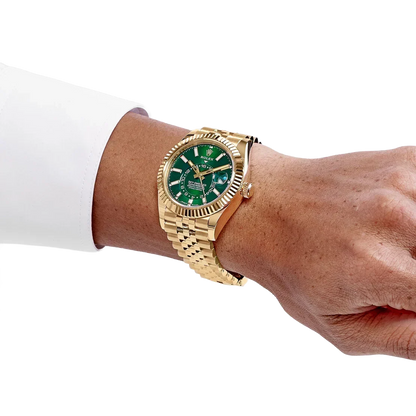 Sky-Dweller 42mm Yellow Gold Bright Green Dial Jubilee 336938 (2025)
