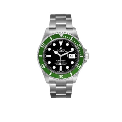 Rolex Submariner Kermit Green Bezel Flat 4 Steel 40mm Mens Watch 16610LV